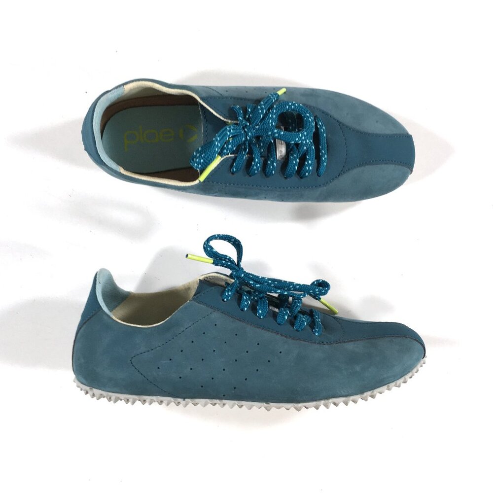Plae Sun Nexus Lace Up Sneakers Womens Size 6 Teal Suede Lightweight 558050